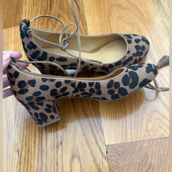 Sezane Leopard Print Block Heel Pumps - Picture 3 of 4